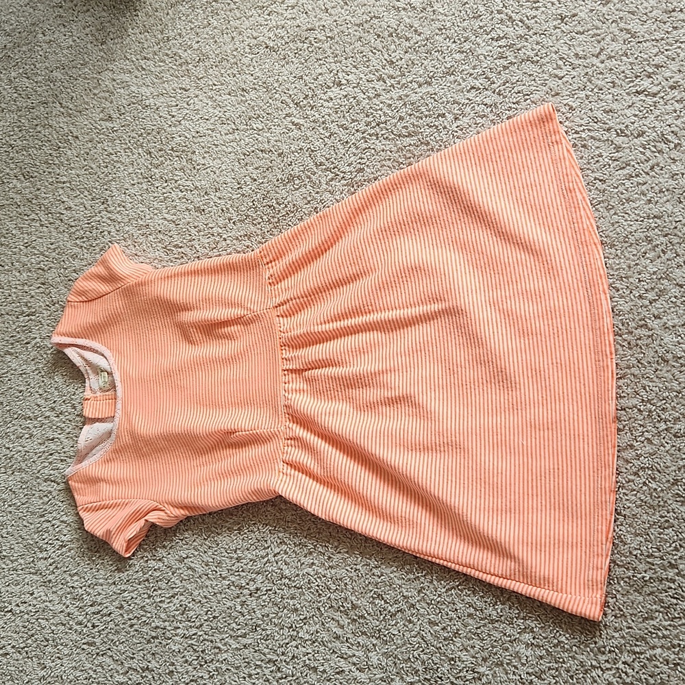Maison Jules Orange Striped Midi Dress